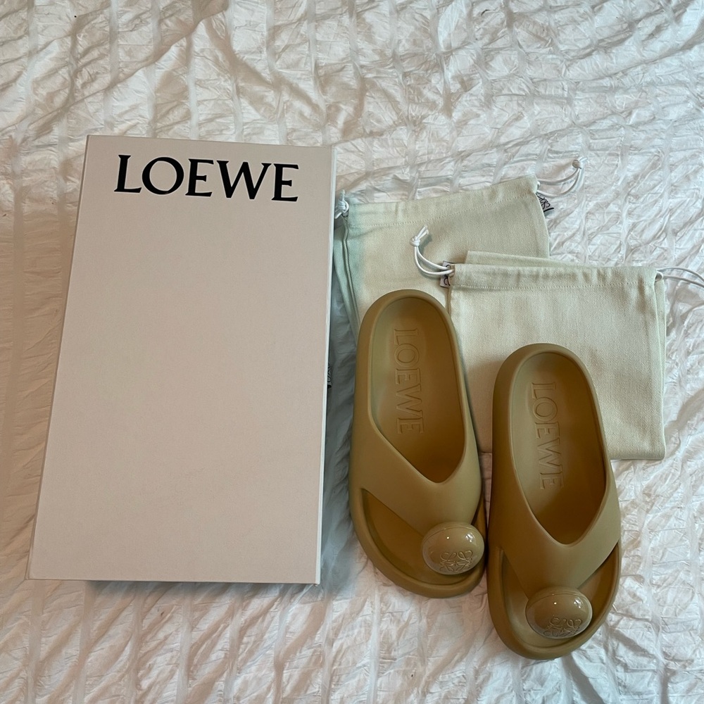 Loewe Rubber Thong Logo Flip Flop Sandal Bubble Foam